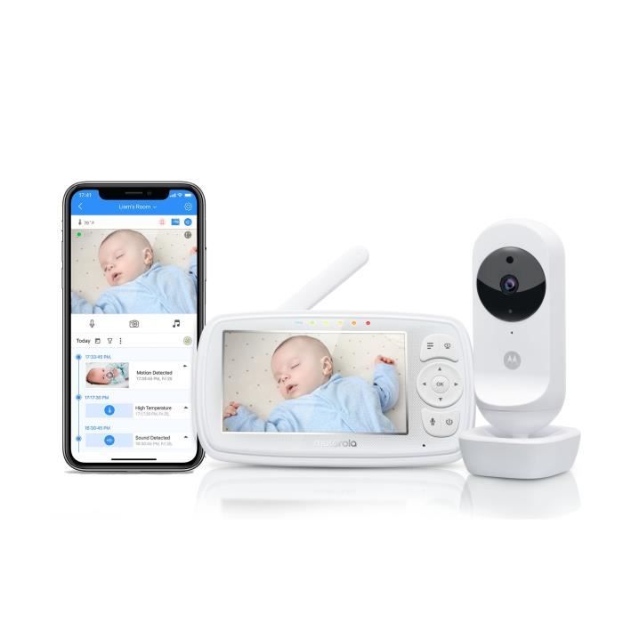 Motorola VM44 Connect - Babyphone Wi-Fi avec caméra - Moniteur Bébé avec Écran vidéo HD de 4,3\