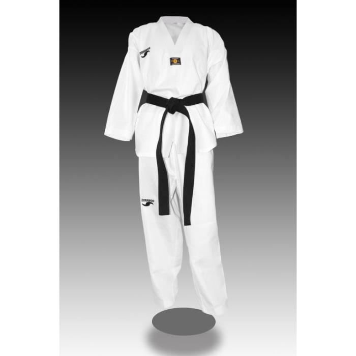 Dobok taekwondo brode RICE col blanc par Dorawon