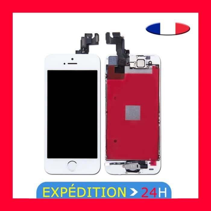OOBEST® Pour iPhone 5 SE Blanc Complet Écran + Bouton Home LCD avec Cadre Vitre Tactile