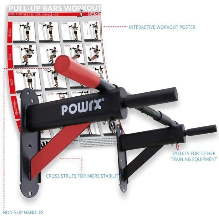 Barre de traction Fixation murale Deluxe 2016 avec entraînement et fixation