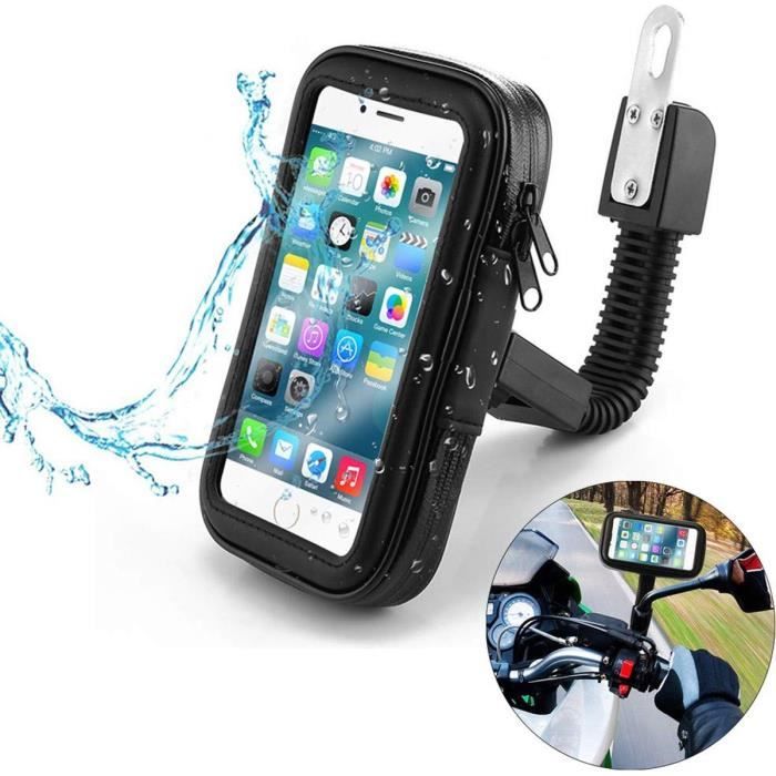 Support téléphone Moto/Scooter housse étanche Rotation à 360°