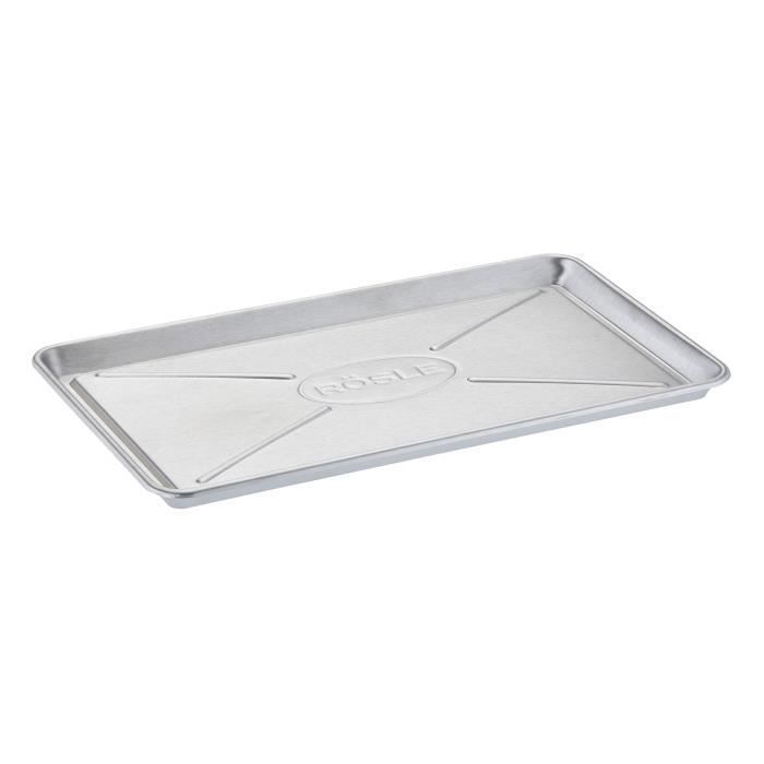 Rösle BBQ Plaque Universelle en Inox, Plancha BBQ, Égouttoir, Acier Inoxydable, 36 cm, 25221
