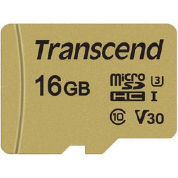 TRANSCEND Carte SD 16GB UHS-I U3 microSD - Avec adaptateur MLC