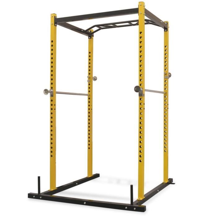 vidaXL Rack de musculation fitness 140 x 145 x 214 cm jaune et noir