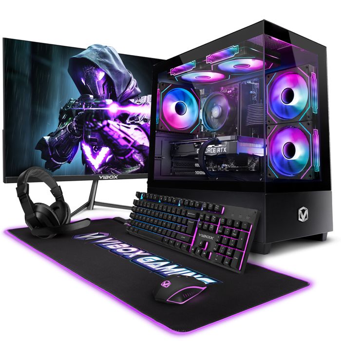 Vibox V-205 PC Gamer Complet • 23 Écran • AMD Ryzen 5 5500 42 GHz • RTX 5060 8 Go • 16 Go RAM • 1 To SSD • Windows 11 • WiFi