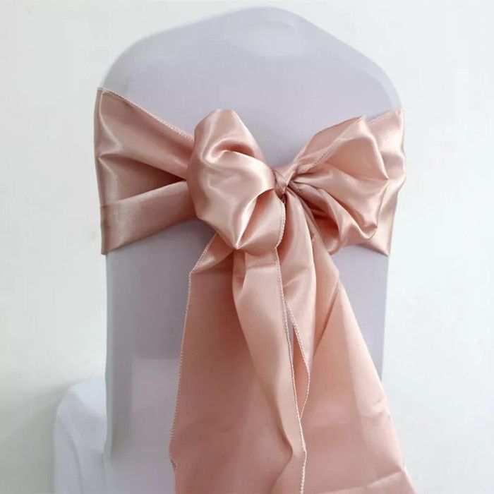 50 Rubans De Chaise Satin Vert Sauge - Pour Mariage Et Événements