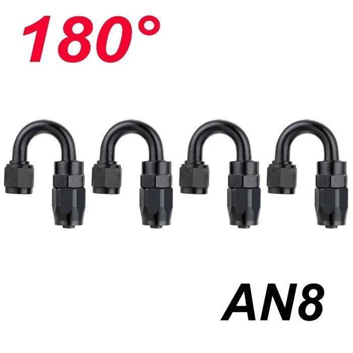 Raccord Pivotant 180° 10AN LokoCar - Pour Tuyaux Tressés CPE Noirs - Anodisé - Garantie 6 Mois