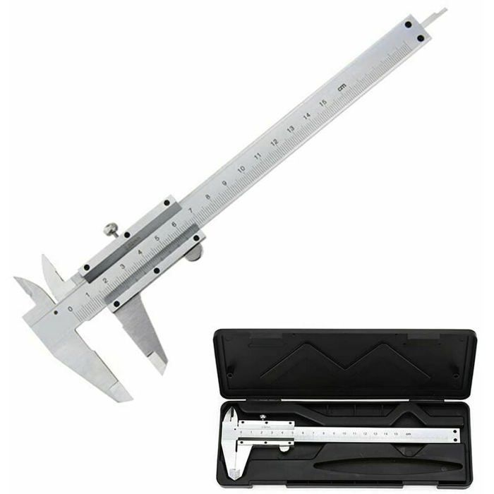 Calibre à Coulisse KS Tools 300.0515 - Vernier Inox, Becs Doubles, Jauge Profondeur