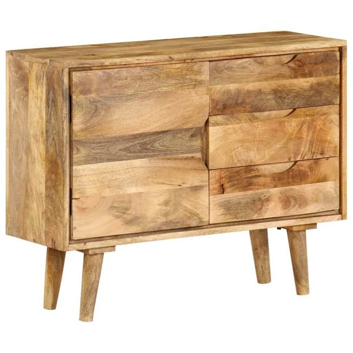 Buffet bahut armoire console meuble de rangement bois massif de manguier 90 cm 4402095