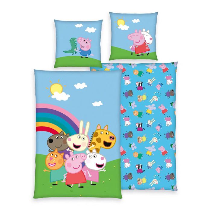 Literie bébé - Herding - Peppa Pig - 100% coton - Déhoussable - 80x80/135x200 cm Literie bébé - Herding - Peppa Pig - 100% coton - Déhoussable - 80x80/135x200 cm