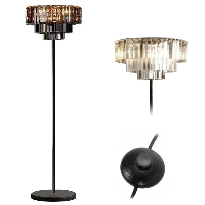 Lampe Autoportante Toolight App925-3F Lampe À Poser Noir 140 X 37 X 140 Cm