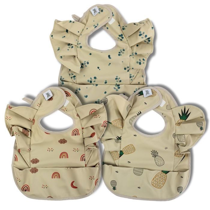 Bavoir Bébé En Silicone Avec Récupérateur De Nourriture - Sans BPA - Lavable Au Lave-Vaisselle