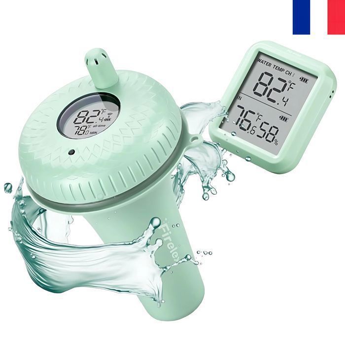 Thermomètre Piscine Numérique Sans Fil WIYETY – Flottant + Moniteur Intérieur 60 M – Piscine, Spa, Aquarium, Étang