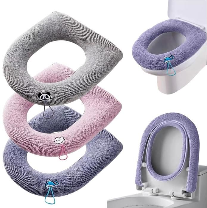 Housse De Siège De Toilette D'hiver En Peluche – Douce, Lavable, Poignée Pratique – Taille Standard 30x30 Cm, Blanc Ou Noir