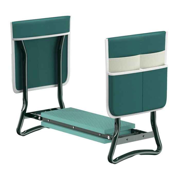 Toboli Tabouret de jardinier 2 en 1 – 650 x 270 x 490 mm – Capacité 150 kg – en Fer et EVA – Agenouilloir de jardinage Pliable av...