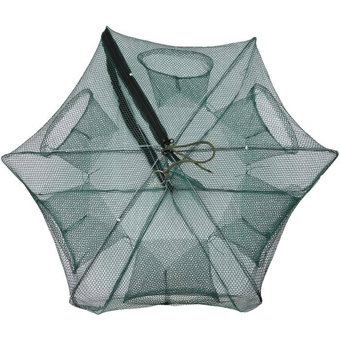 Pièges à ménés 6 Trous pour Poissons-appâts piège à Filet de pêche avec épuisette Pliable piège à écrevisses appâts 60*26 cm