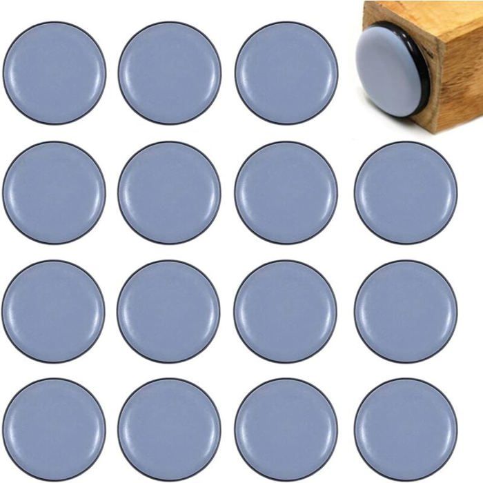 20 PCS Patins de Meubles Patins en Téflon Auto-Adhésifs Patins pour Meubles Protection Rond pour Chaise Fauteuil (25 mm)