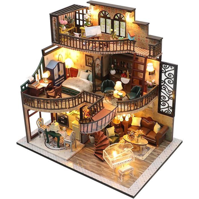 Maison De Poupée – Télévision Miniature 20,5 Cm – Meuble Jouet En Plastique – Accessoire Pour Maison 30 Cm