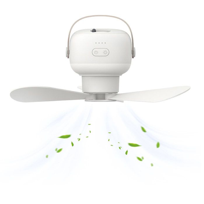 Ventilateur plafond USB sans fil 7200mAh avec télécommande – Ventilateur suspendu silencieux portable pour dortoir camping WC - Prumya