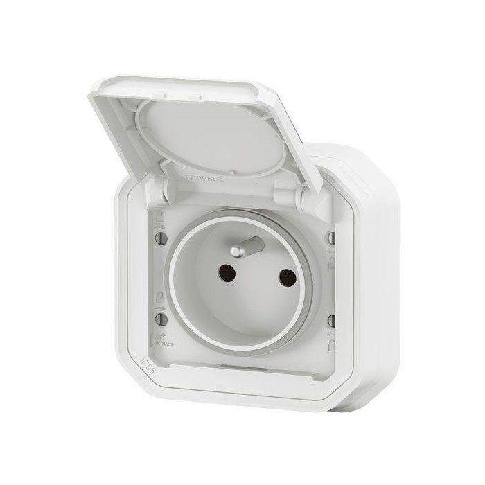 Legrand Prise de courant étanche à encastrer Plexo blanc 16A, 250V - 070034L - vue 1