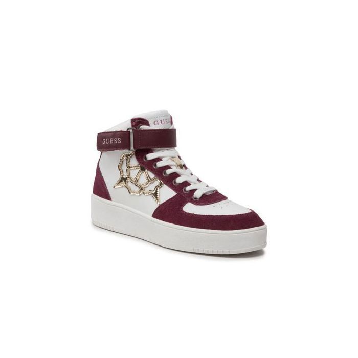 Guess Guess Womens Footwear High VYVES Sneakers White Maroon With Logo 39 EU