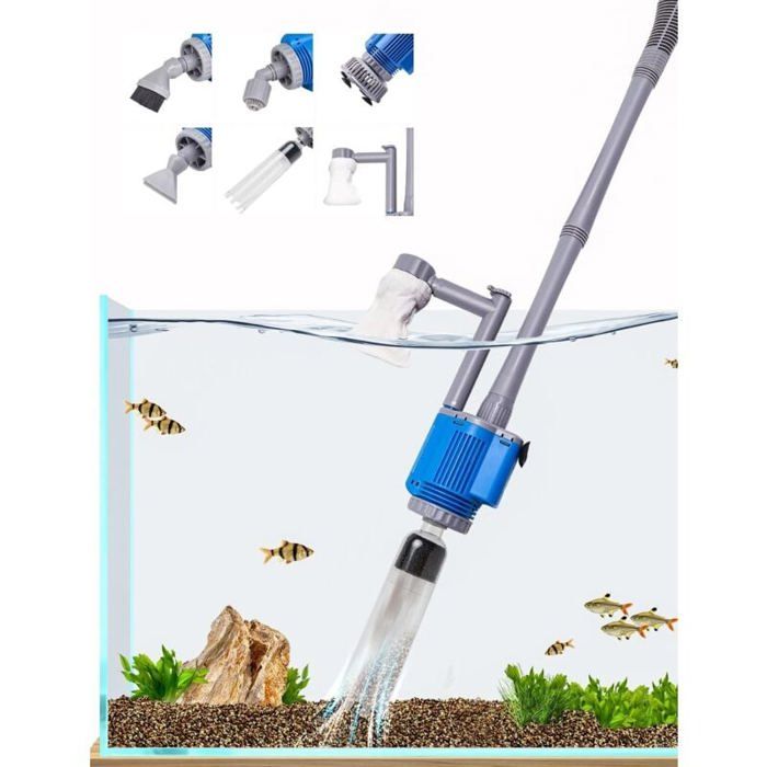 Comparer les prix de Nettoyeur Électrique Aquarium Laveur de Sable Débris 6 en 1 Kit Multifuntion