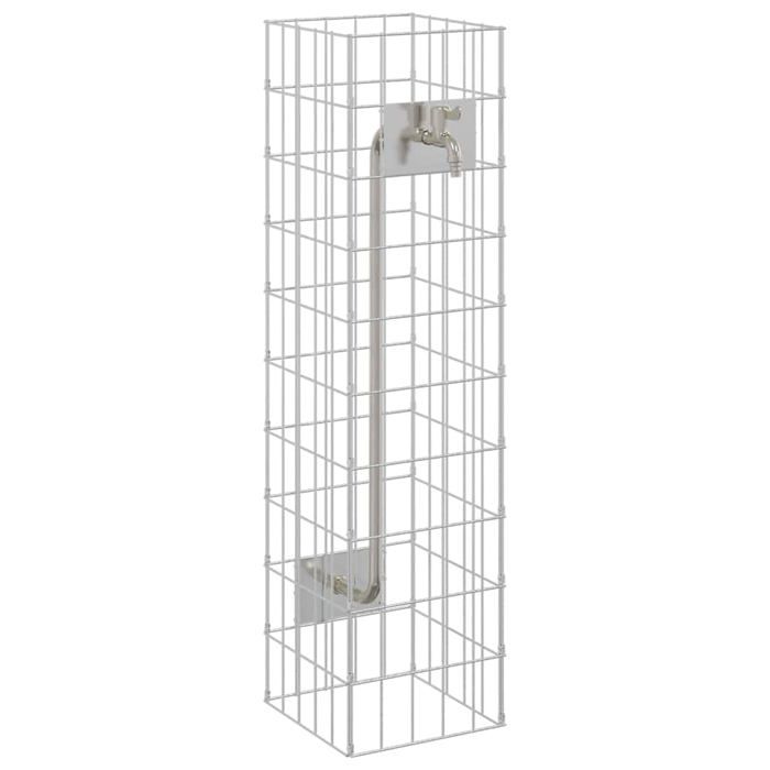 Robinet Gabion en acier inoxydable - vidaXL - Argenté - 25x25x100 cm - Résistant aux intempéries