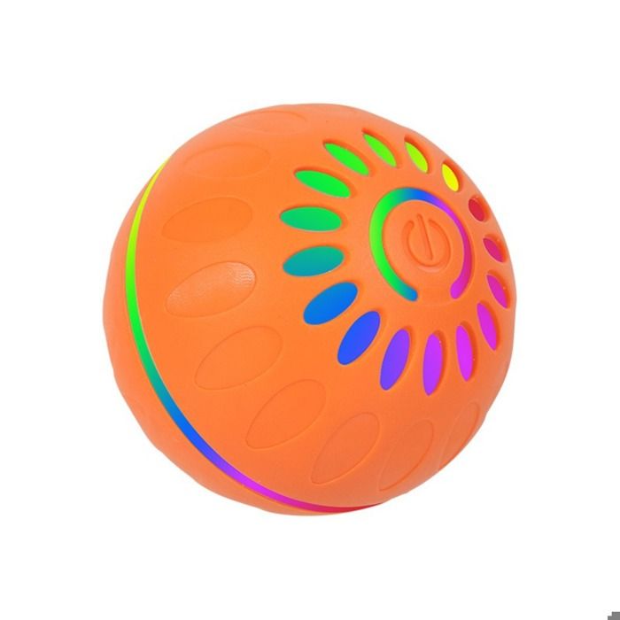 INF Balle LED Interactive pour Animaux - Auto-Mobile & Rechargeable pour Chiens & Chats - Divertissement Orange