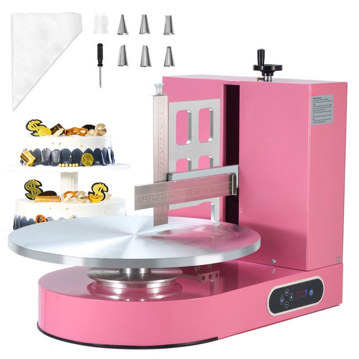 Machine à Glacer les Gâteaux DUOKU 4 16 pouces Crème Lisse Plateau Tournant