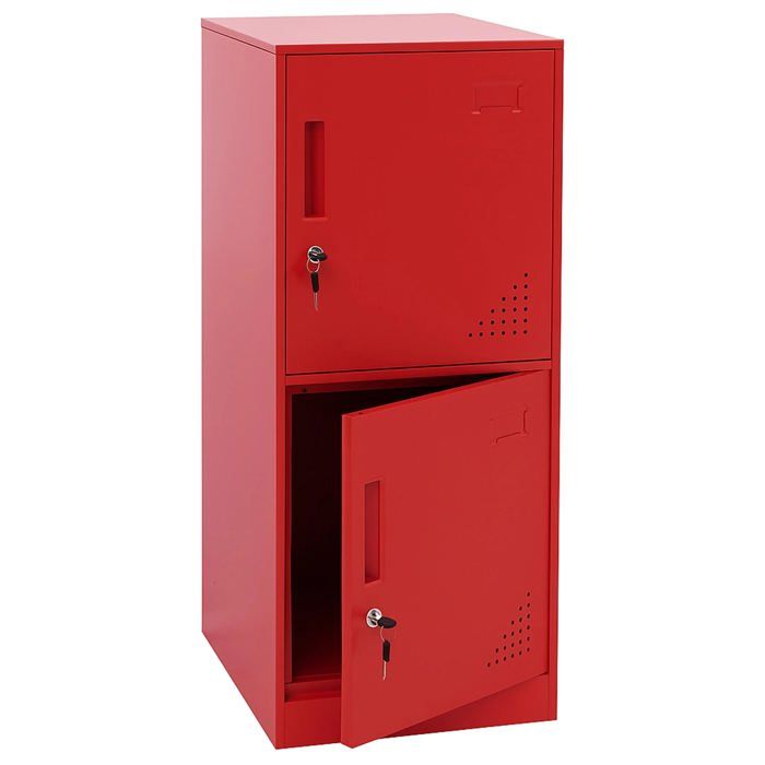 Armoire vestiaire metallique casier de rangement 2 portes 90x38x45 cm rouge 04_0008945 Armoire vestiaire metallique casier de rangement 2 portes 90x38x45 cm rouge 04_0008945