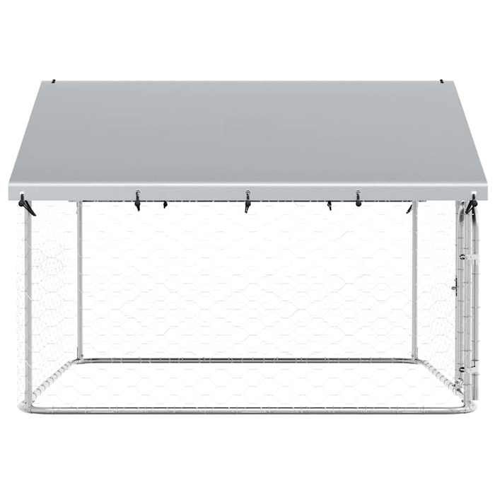 Solde 2026parc polyvalent/grande cage pour chien Argent - Chenil extérieur avec toit 200x200x150cm 19.35 Kg 18279191