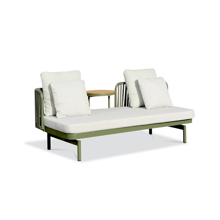 Canapé de jardin 3 places en aluminium - Vert olive - BARLIA