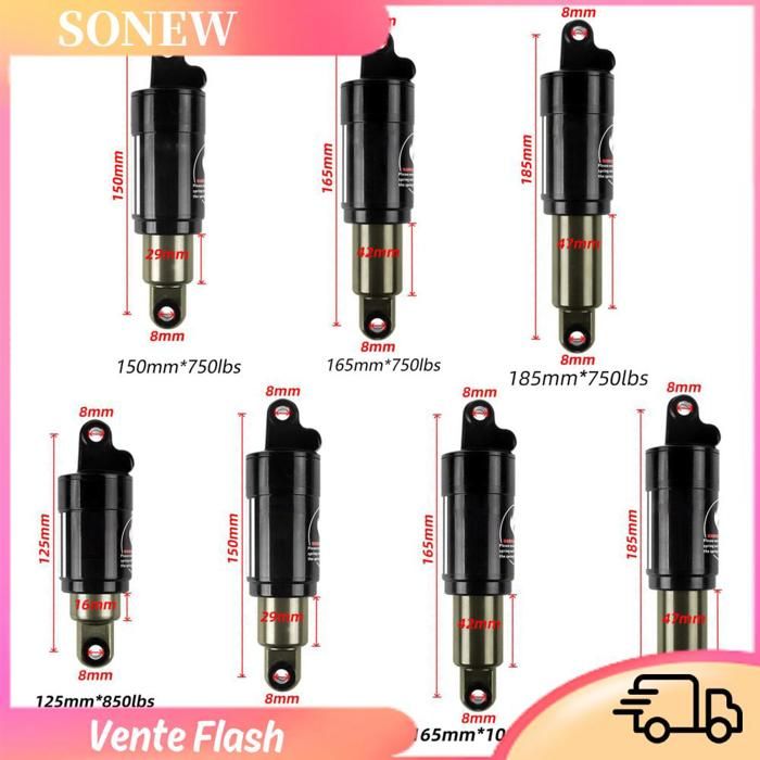 Sonew Amortisseur à ressort à de vélo Amortisseur Arrière de Vélo à Ressort d de Vélo 125/150/165/185mm sport decoration