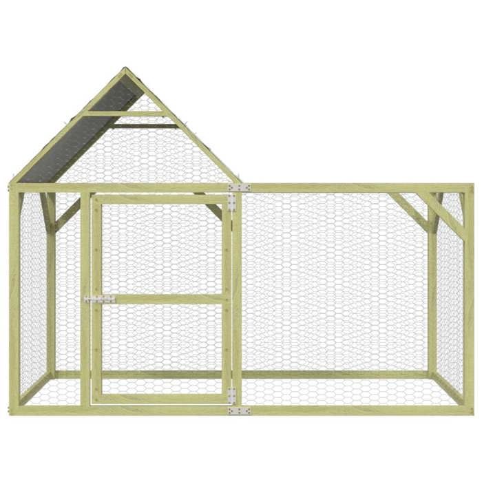 Poulailler de imprégné rustique - vidaXL - bois de pin massif imprégné de vert acier galvanisé polyester - 200 x 100 x 150 cm jay