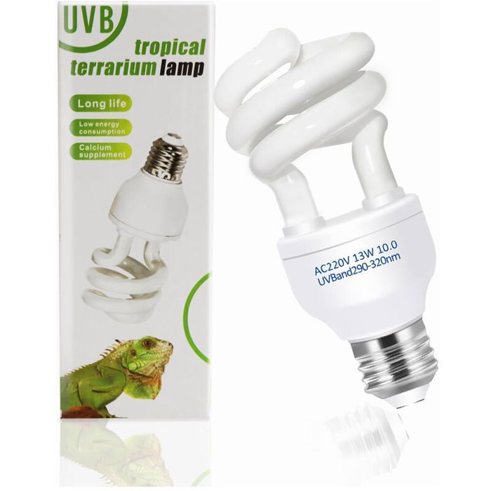 Ampoule UV pour reptiles - Synthèse vitamine D3 Verre haute qualité - Élevage tortues et serpents - 13W 220V E27