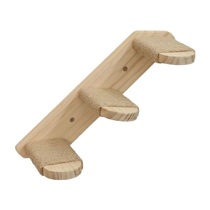 Échelle pour chat - KERBL PET - Timber - Bois naturel & jute - 38 x 16 5 cm - Charge max 6 kg