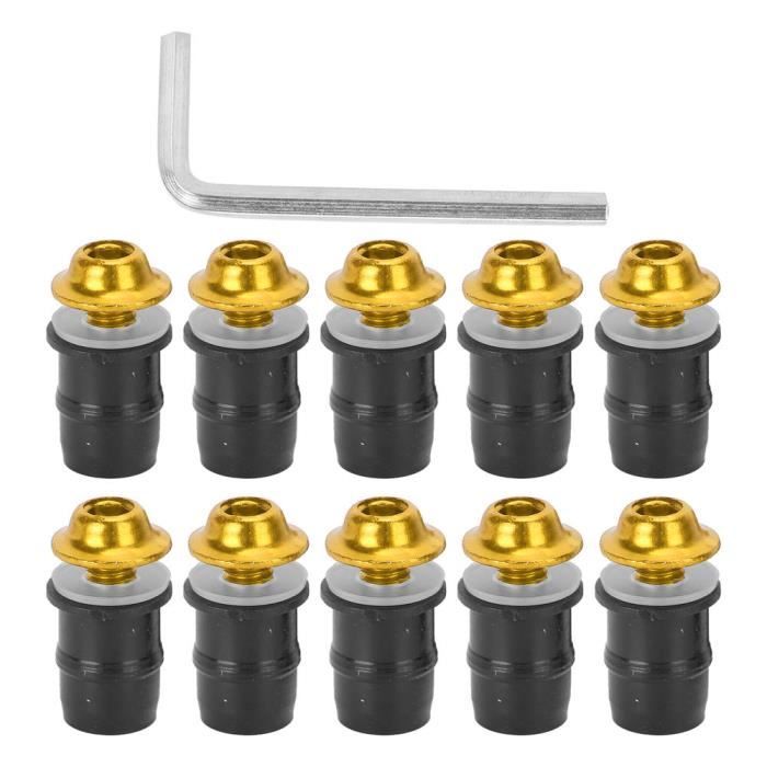Kit De 10 Boulons De Montage Pour Pare-brise Moto - Aluminium Et Caoutchouc, Clé En L Incluse - Compatible 5 Mm, Universel