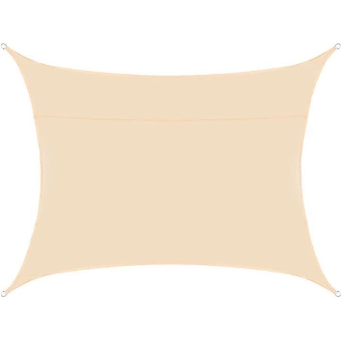 Voile D'ombrage 2x3m - Protection UV 95% - Imperméable - Pour Terrasse, Jardin, Piscine - Gris Clair