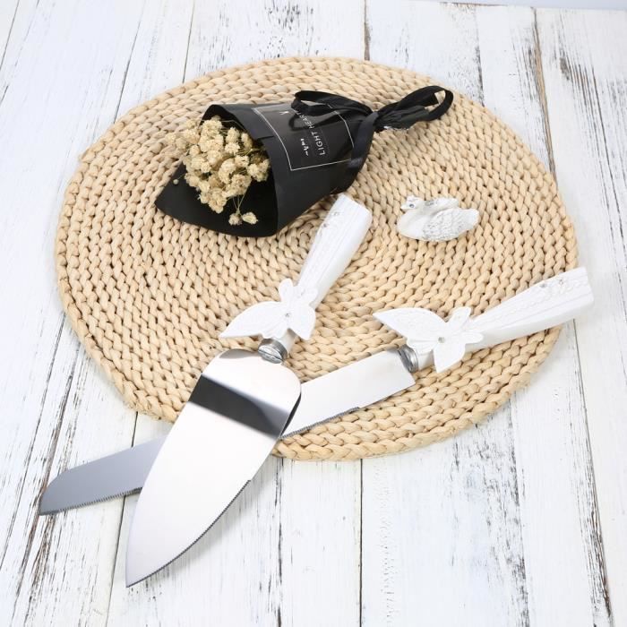 Ensemble Couteau Et Serveur De Gateau De Mariage En Acier