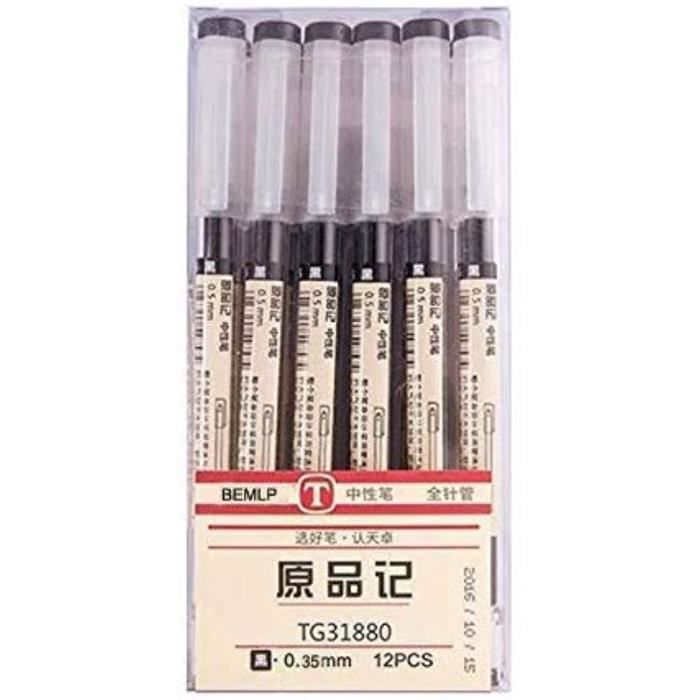 Stylo à bille à encre gel à séchage rapide – Pointe fine de 0,38 mm – Marqueur à bille de style japonais pour l'école, le bureau, les étudiants – Fournitures de papeterie