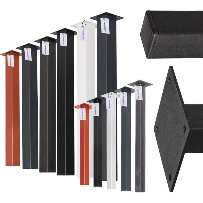 MUXHEL Lot De 3 Supports A4 Réglables En Hauteur Acier Inox – Présentoirs Publicitaires Affichage Noir Stable 38-60 Cm