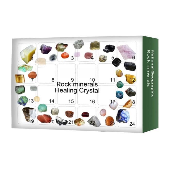 Calendrier De L'Avent 2024 Pierres Précieuses Et Minéraux - 24 Pierres + Bracelet, Cadeau éducatif Noël