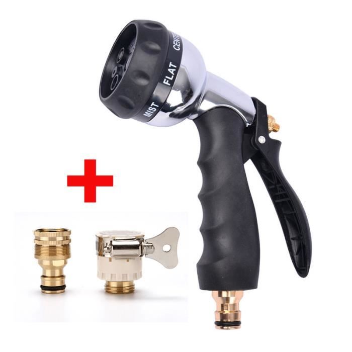 Pistolet D'arrosage Haute Pression WAFOHSR - Alliage Zinc Et Cuivre, Buses Réglables, Pour Lavage Auto, Jardin, Nettoyage