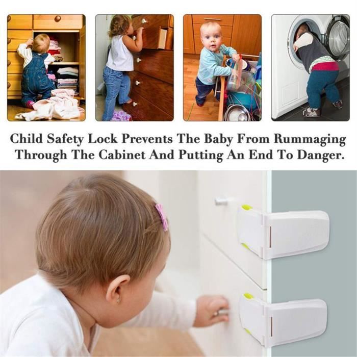 Tiroirs D Armoire Serrures Securite Des Enfants Loquet De Protection Pour Bebe Portes De Rangement De Cuisine 4pc Wgjz6055 Achat Vente Kit Securite Bebe Soldes Sur Cdiscount Des Le Janvier Cdiscount