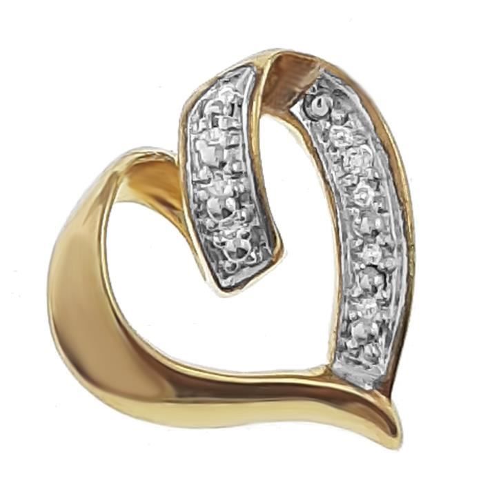 Pendentif Cœur En Or Jaune 18 Carats Avec Zirconium – Bijou Vintage à Porter Au Quotidien