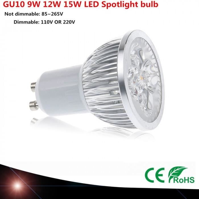 Version Blanc froid 9W 220V Haute Qualité Gu10 Led Ampoule 9 W 12