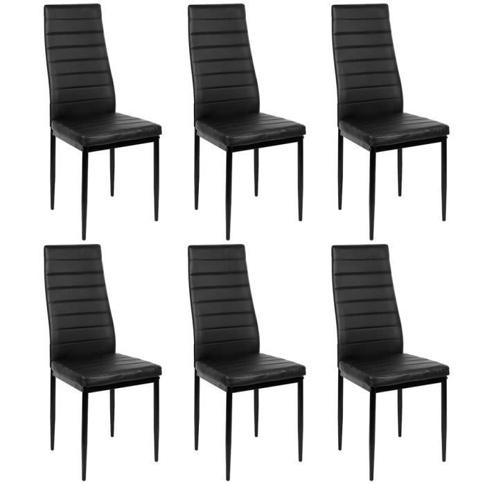 Chaises de Salle à manger (6 Pcs) Haut Dossier Confortable Similicuir