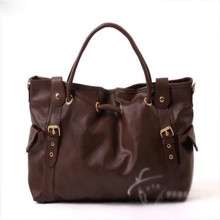 Sac à main Vintage en cuir PU pour femmes, fourre-tout de luxe de