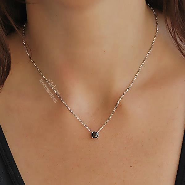Collier - Argent pendentif solitaire pierre cz coupe ovale 4.00PTS - CHS599