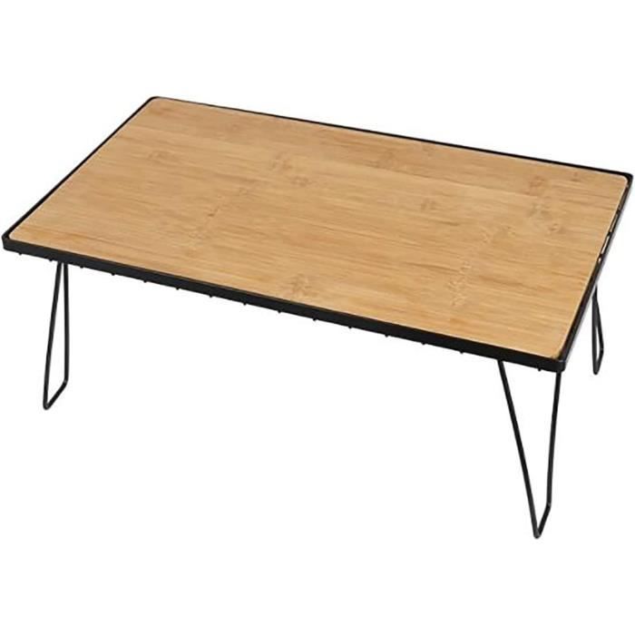 WOLTU Table Pliante Camping Réglable - Plateau Aluminium Effet Bois - Portable, Légère, Charge 50kg - Chêne Clair